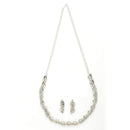 Rhodium Plated Silver Toned Butterfly White Cubic Zirconia Studded Jewellery Set Combo