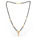 Gold Plated Black Beaded Mangalsutras Set of 3
