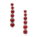 Rhodium-Plated with Silver-Tone Red American Diamond Studded Handcrafted Jewellery Set