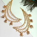 White Floral Shaped Gold-Plated Half Hoop Earrings