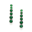 Rhodium-Plated with Silver-Tone Green American Diamond Studded Jewellery Set