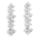 Rhodium-Plated with Silver-Toned White American Diamond Studded Jewellery Set Combo