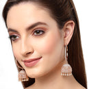 Rose Gold-Plated Dome Shaped American Diamond Jhumkas Earrings