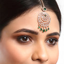 Maang Tikka for Women Beautiful American Diamond Studded Rose Gold Plated Crystal Maang Tikka for Women and Girls