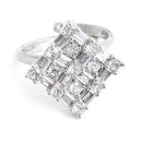 Rhodium-Plated with Silver-Toned White American Diamond Studded Jewellery Set Combo