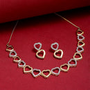 Jewellery Set Gold Plated Heart Shaped American Diamond Necklace Set