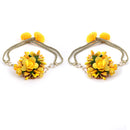 Gold-Plated & Yellow Flower & Pearl-Beaded Flower Jewellery Set Combo