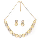 Jewellery Set Gold Plated Heart Shaped American Diamond Necklace Set