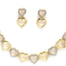 Jewellery Set Gold Plated Heart Shaped American Diamond Necklace Set