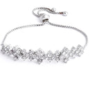 Rhodium-Plated with Silver-Toned White American Diamond Studded Jewellery Set Combo