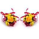Yellow & Pink Flower Jewellery Set Combo