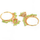 Lime Green with Gold-Plated Dome Shaped Jhumkas Earrings