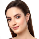 Rose Gold-Plated American Diamond Circular Hoop Earrings