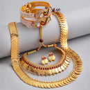 Gold-Plated Peacock Red & Green Temple Coin Jewellery Set with Bangles & Earrings