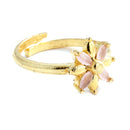 Gold Plated American Diamond, Pearl White Beads And Pink Crystal Necklace Set With Pendant, Earring And Ring