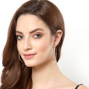 Rose Gold-Plated American Diamond Circular Hoop Earrings