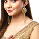 Floral Gold-Toned Copper Drop Earrings