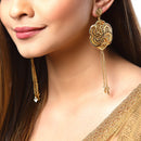 Floral Gold-Toned Copper Drop Earrings