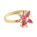 Flower and Leaf Shape Gold-Plated White & Pink Cubic Zirconia Stone-Studded Pendant Jewellery Set Combo