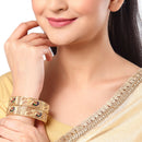 Peacock Design Meenakari Gold Plated Copper Bangle Set