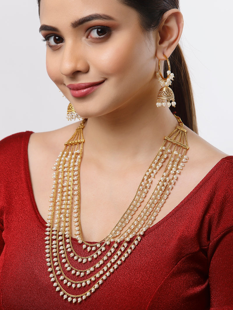 Top 129+ necklace with jhumka earrings latest