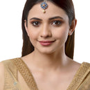 Gold-Plated Pearl Flower Maang Tikka Combo