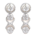 Rhodium-Plated with Silver-Tone White American Diamond-Studded Jewellery Set