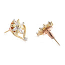 Flower & Leaf shape Gold-Plated White Cubic Zirconia Stone-Studded Jewellery Set Combo