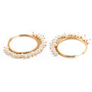 Gold-Plated White Pearl Drop 3 Layered Jewelry Set