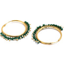 Gold-Plated Green Pearl Drop 3 Intricate Layered Jewellery Set