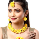 Gold-Plated Yellow Floral Haldi Jewellery Set Combo