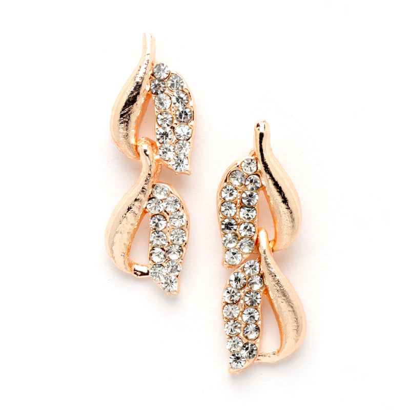 Rose Gold-Plated Butterfly White Cubic Zirconia Studded Jewellery Set Combo