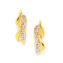 Gold-Plated Butterfly White Cubic Zirconia Studded Jewellery Set Combo