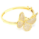 Gold-Plated Butterfly White Cubic Zirconia Studded Jewellery Set Combo