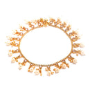 Gold-Plated Round White Pearl Studded Anklets