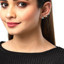 Set Of 8 White Contemporary Hoop & Studded Earrings