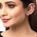 Set Of 8 White Contemporary Hoop & Studded Earrings