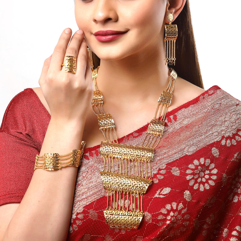 Gold-Plated Multi-Layered Jewellery Set