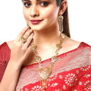 Gold-Plated Heart Shaped Necklace With Ring & Earring