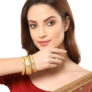 Gold-Plated Set of 6 Textured Handcrafted Bangles