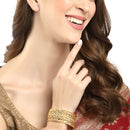 Set of 10 Gold-Plated Textured Handcrafted Bangles