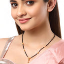 Gold Plated Brass Pearl With Black Bead Tanmaniya Nallapusalu Chain for Women