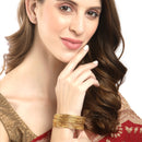 Gold Plated Set Of 12 Traditional Classic Textured  Bangle Set