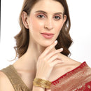 Gold Plated Set Of 12 Traditional Classic Textured  Bangle Set