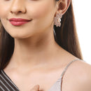 Off White Crescent Shaped Rose Gold-Plated Studs Earrings