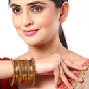 Gold, Silver & Black Toned Classic Intricate Textured Bangles Jewellery Set (Combo Of Set Of 3)