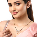 Gold-Plated Set Of 3 Black Studded & Black Beaded Mangalsutra