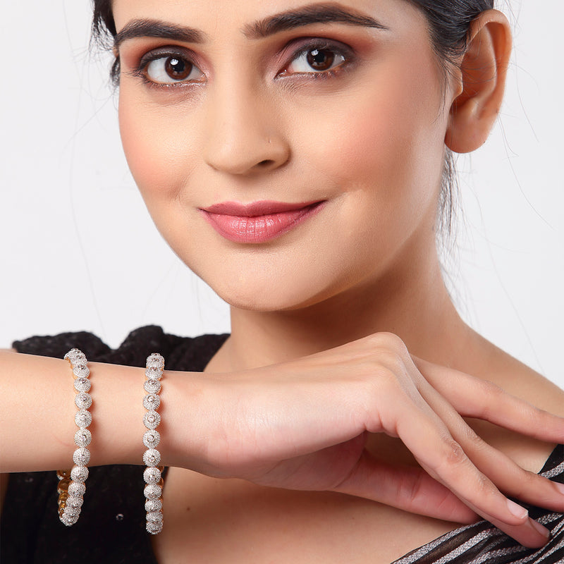 Set Of 2 24 CT  Gold-Plated Bangles