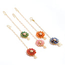Gold-Plated Pearl Flower Maang Tikka Combo Set