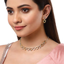 Jewellery Set Gold Plated Heart Shaped American Diamond Necklace Set